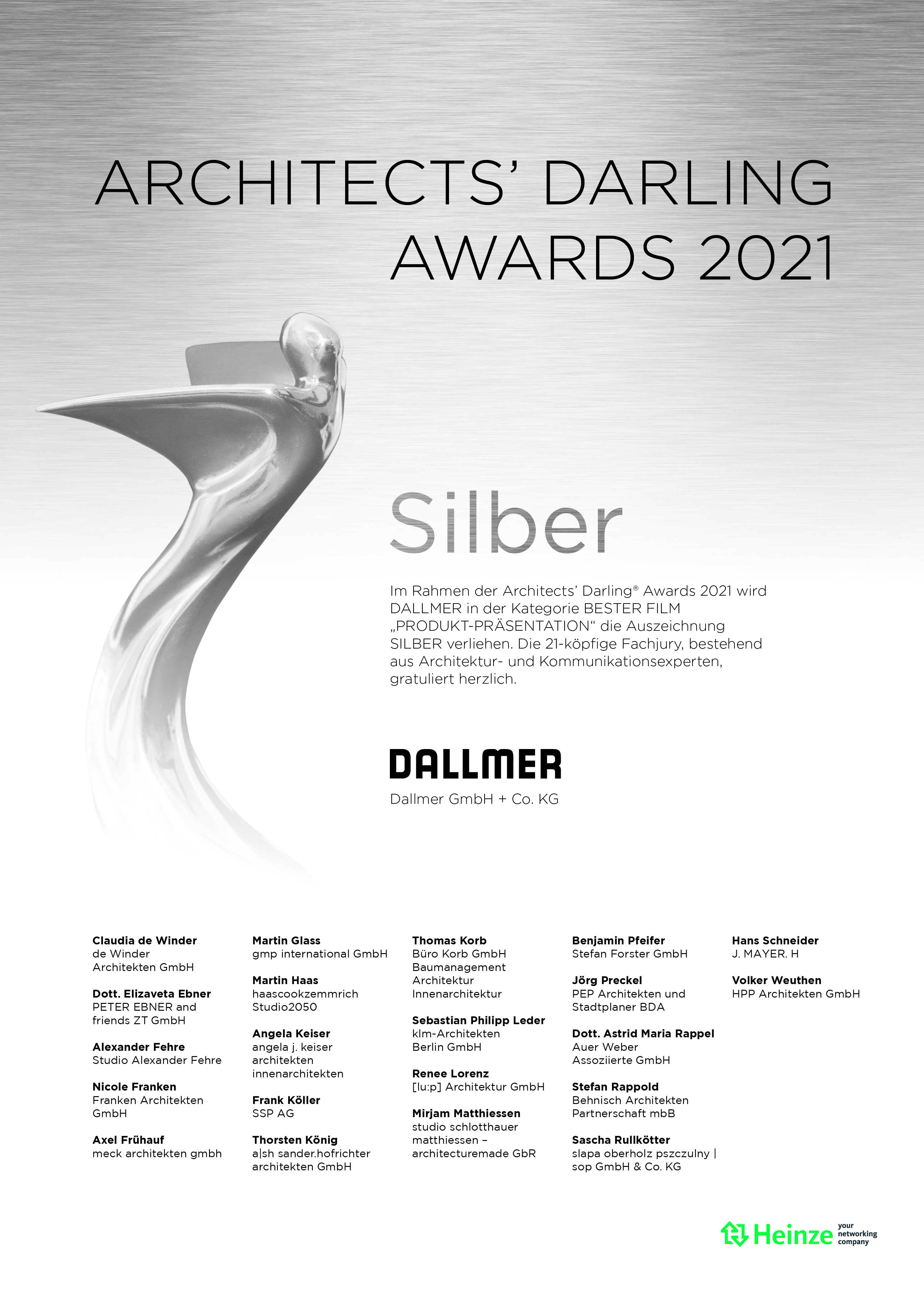 Für seinen Produktfilm „DallDrain“ erhielt das Arnsberger Familienunternehmen den Silber Award.  Foto: Heinze GmbH